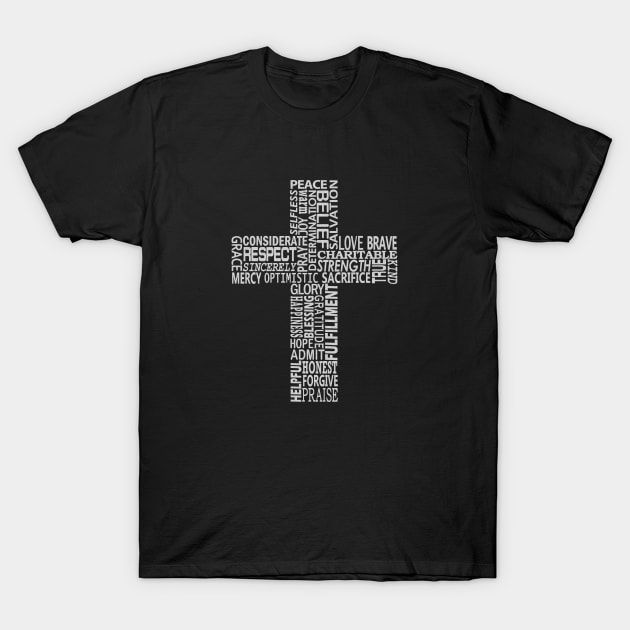 Cross with words T-Shirt by CleanRain3675